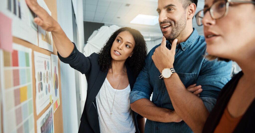 People brainstorming to find fresh ideas